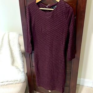 MANGO Mulberry deep purple maroon Knit Midi Dress